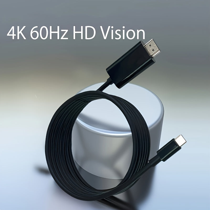 4K 60Hz Cable USB3.1 Tipo C a HDTV de 2m/78,14 pulgadas/6,56 pies, Plug and Play, Compatible con MacBook, iPad, iPhone, Teléfono móvil, Tableta y Portátil