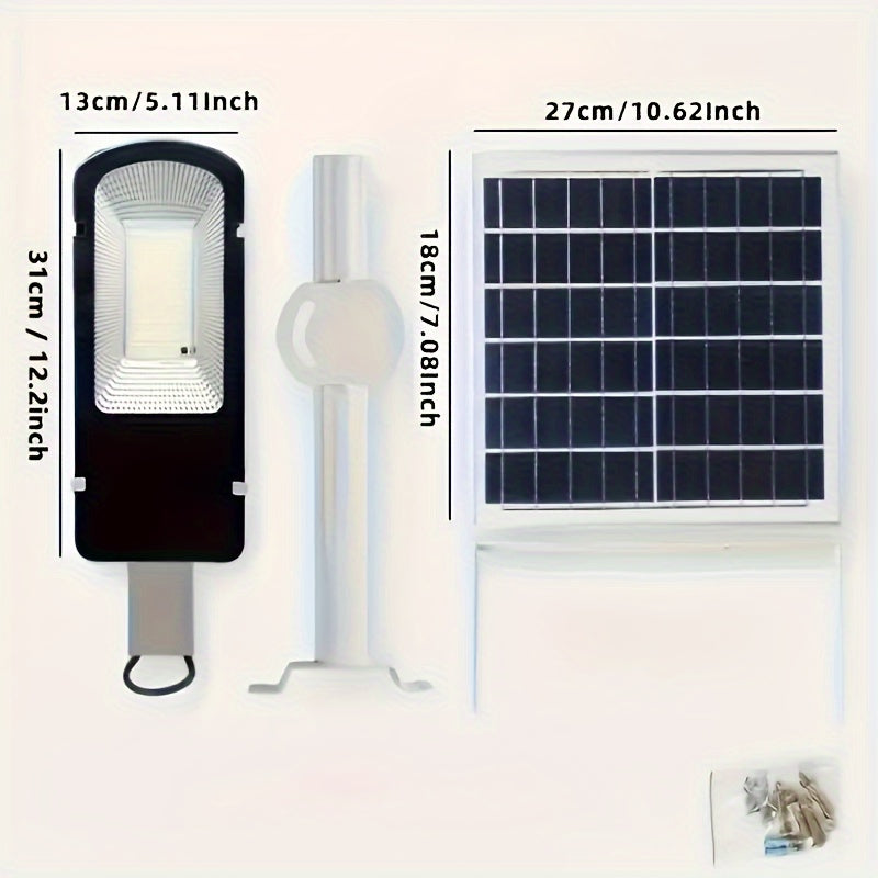 Luz solar para exteriores con 350 LED - 6500K, control remoto, fácil instalación para garaje, jardín, terraza
