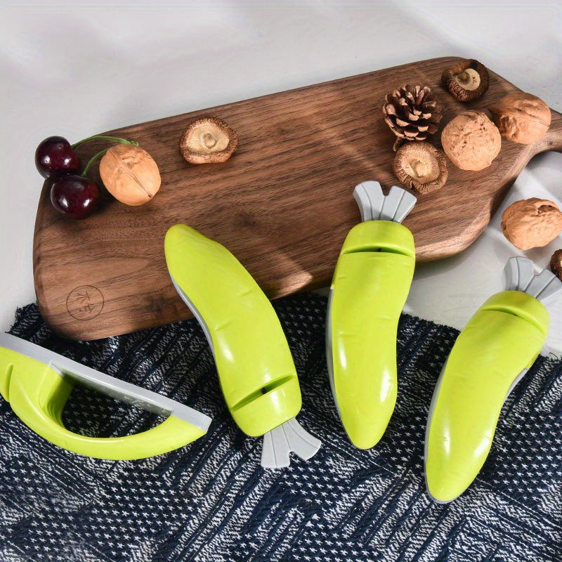 1pc Afilador Manual en Forma de Plátano - Herramienta Portátil Mini para Cocina con Superficies Abrasivas Doble Grano, Sin Necesidad de Batería para Uso Doméstico y Exterior, Diseño Compacto para Cuchillos & Herramientas, Accesorios Culinarios Divertidos