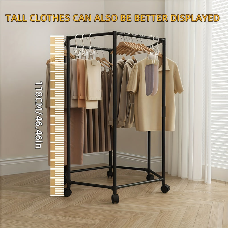 Colgador Hexagonal Giratorio 360° - Organizador Independiente de Acero al Carbono con Capacidad de 6.8 KG, Diseño Moderno en /Blanco para Dormitorio, Lavandería y Secado Móvil, Solución de Almacenamiento para Ropa