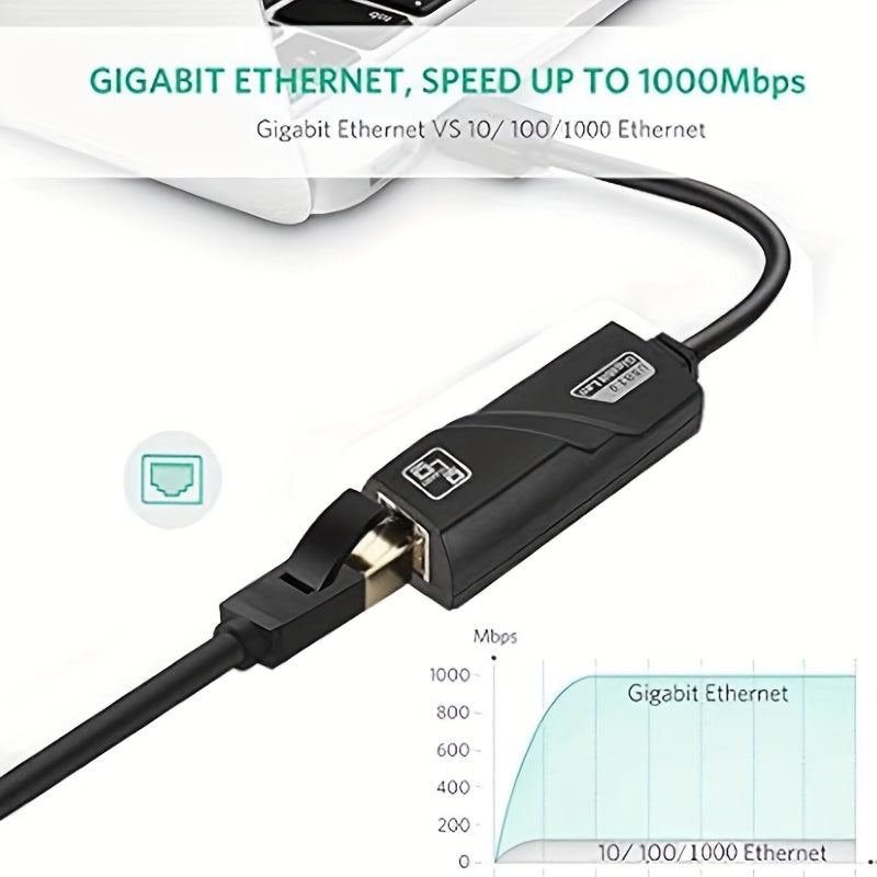 Adaptador de red Ethernet USB 3.0 de 100 Mbps, tarjeta de red RJ45, adecuada para PC/notebook, compatible con SmartThings, alimentado por USB, tensión de trabajo ≤36 V