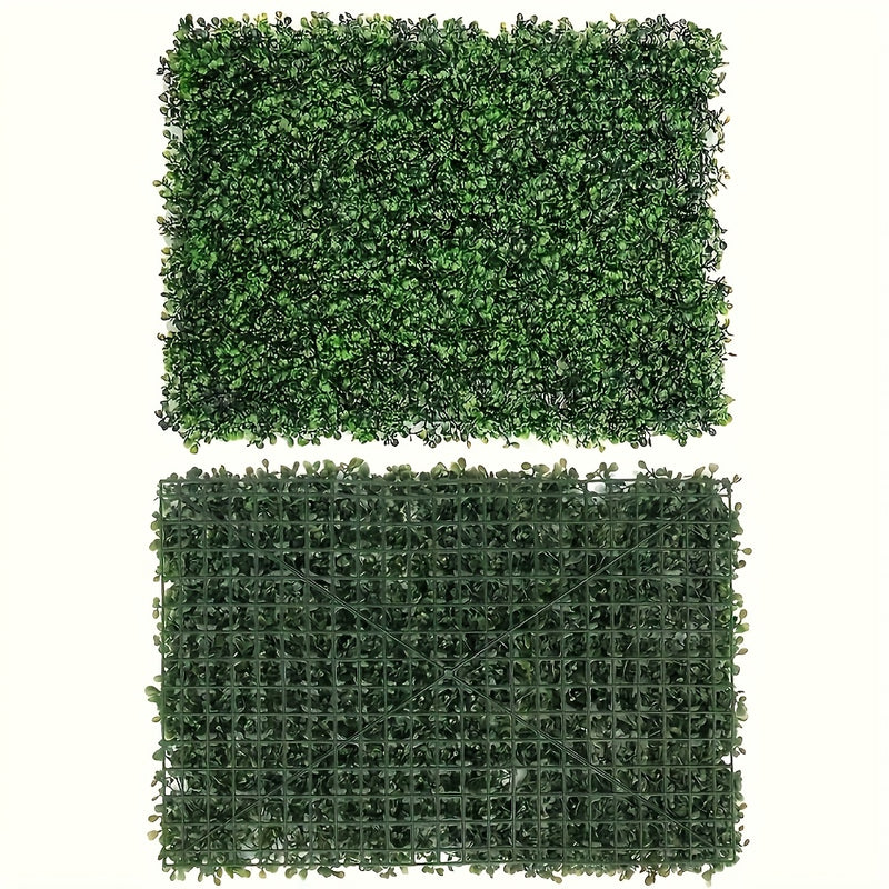 5 piezas de paneles de pared de boj artificial - Verde oscuro plástico, follaje artificial, resistente al tiempo y fácil de instalar, 39,88 cm x 59,94 cm, perfecto para decoración interior y exterior, valla de privacidad, fondo de boda, paisajismo para h
