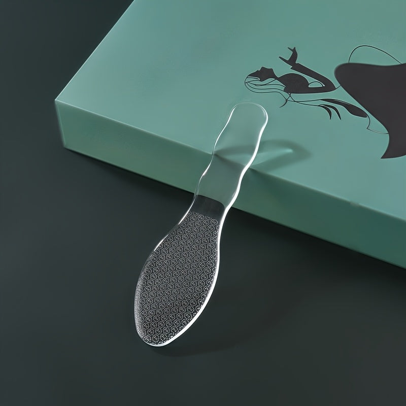 Limpiador de Pies de Vidrio - Exfoliante y Removedor Doble Cara para Pies Suaves, Herramienta de Pedicura Manual con Mango Ergonómico, Sin Necesidad de Electricidad, Cuidado Portátil para Uso Doméstico