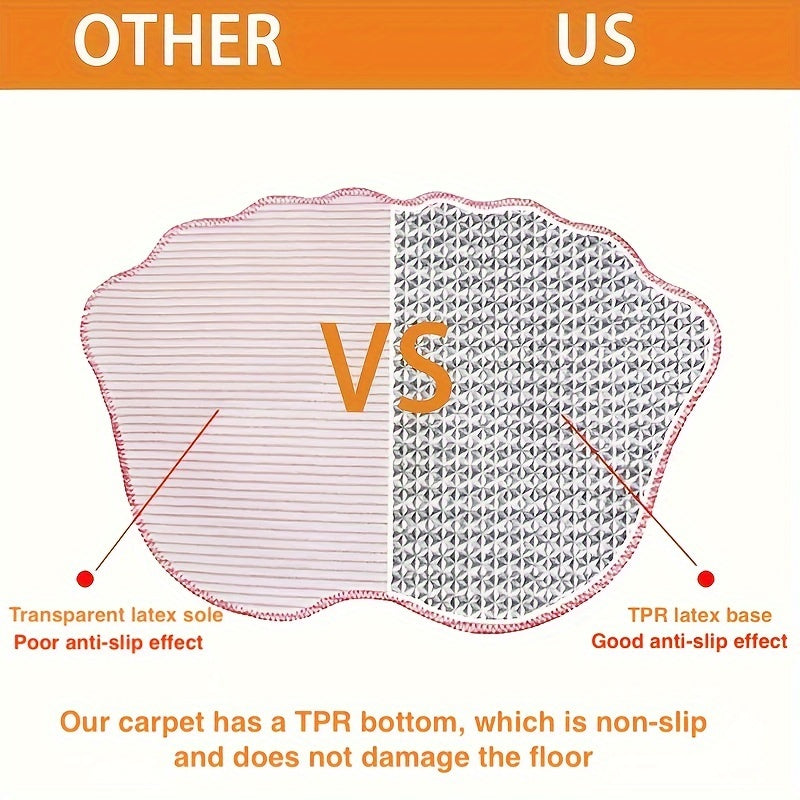 1pc Alfombra de baño suave y esponjosa con diseño de pata, alfombra de cocina absorbente y de secado rápido, alfombra antideslizante y súper suave para la entrada, para baño, dormitorio, cocina, sala de estar, ideal para el baño, decoración del hogar