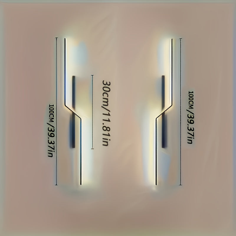Conjunto de 2 lámparas de pared LED ultradelgadas y elegantes para el ambiente del salón. La moderna lámpara de noche metálica es ideal para la decoración del hogar, dormitorios, hoteles, restaurantes, cafeterías y otros espacios comerciales. Fácil de in