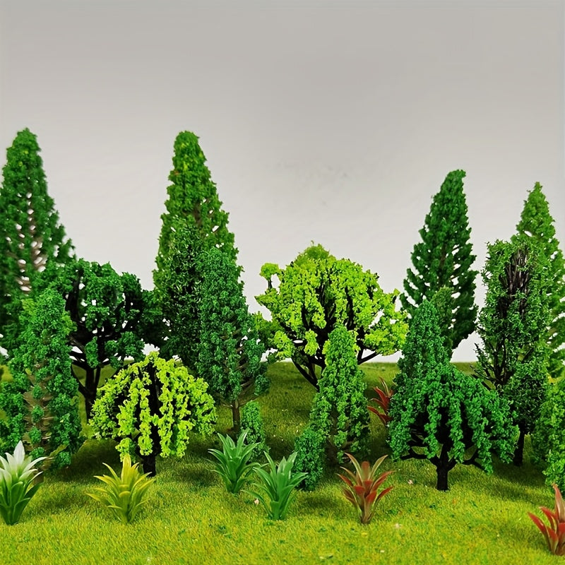60 árboles modelo de 1.3 a 10.92 cm, árboles mixtos para paisajes de tren, árboles arquitectónicos y árboles artificiales para manualidades DIY, maquetas y paisajes verdes naturales