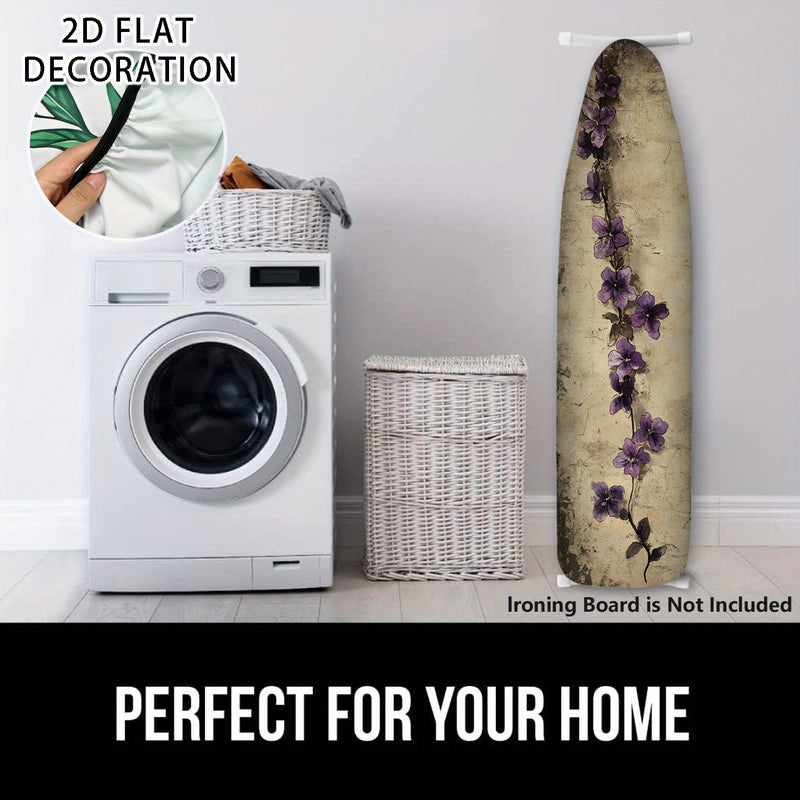 Fundas Lavables para Tabla de Planchar con Diseño Elegante 2D de Enredaderas Moradas - Ajuste Perfecto para la Mayoría de Mesas de Planchado Estándar, Decoración para Lavandería, Accesorios Prácticos y Fáciles de Instalar, Superficie Lisa, Esenciales del