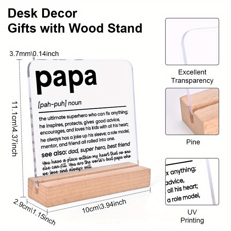 Placa Decorativa Única para el Escritorio de Papá - El Regalo Perfecto para Cumpleaños, Día del Padre y Navidad para el Abuelo de los Nietos