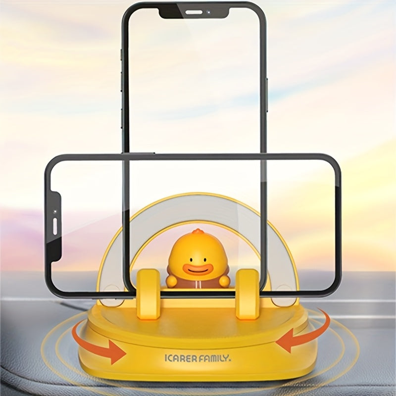 Soporte de teléfono para coche, bronceado, anti-deslizamiento, decoración de muñeca linda, fuerte, sujeción de 360°, sin perforación, instalación