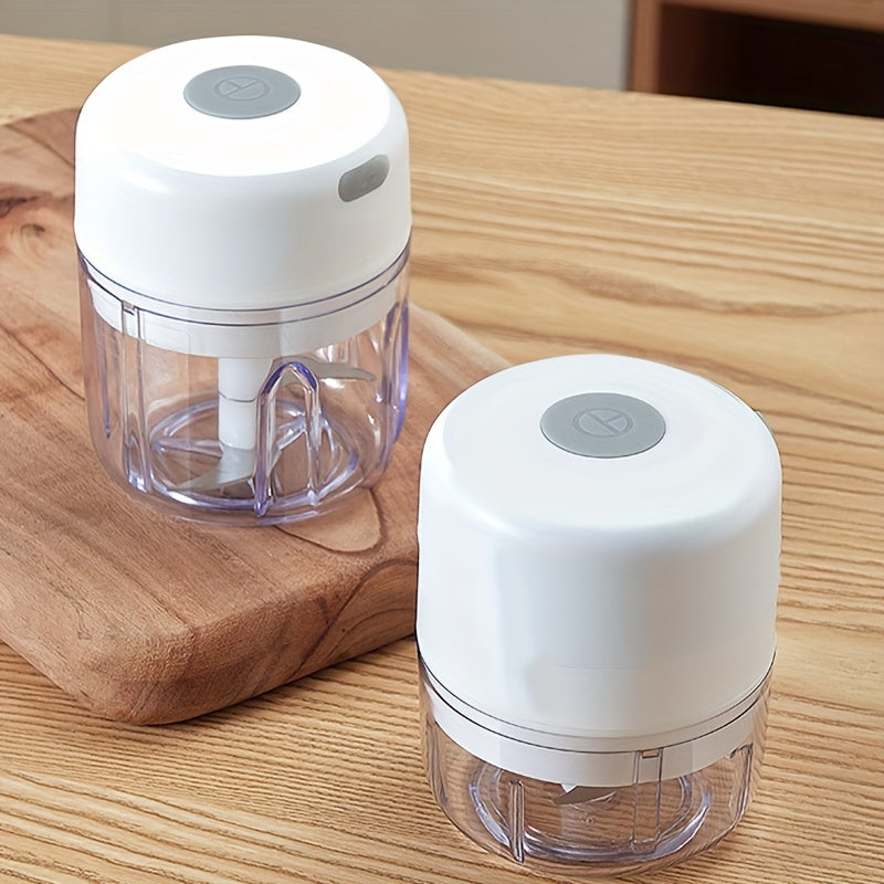 100ml/250ml Mini Picadora de Ajo de Cocina Eléctrica, Picadora de Carne, USB Recargable Masher