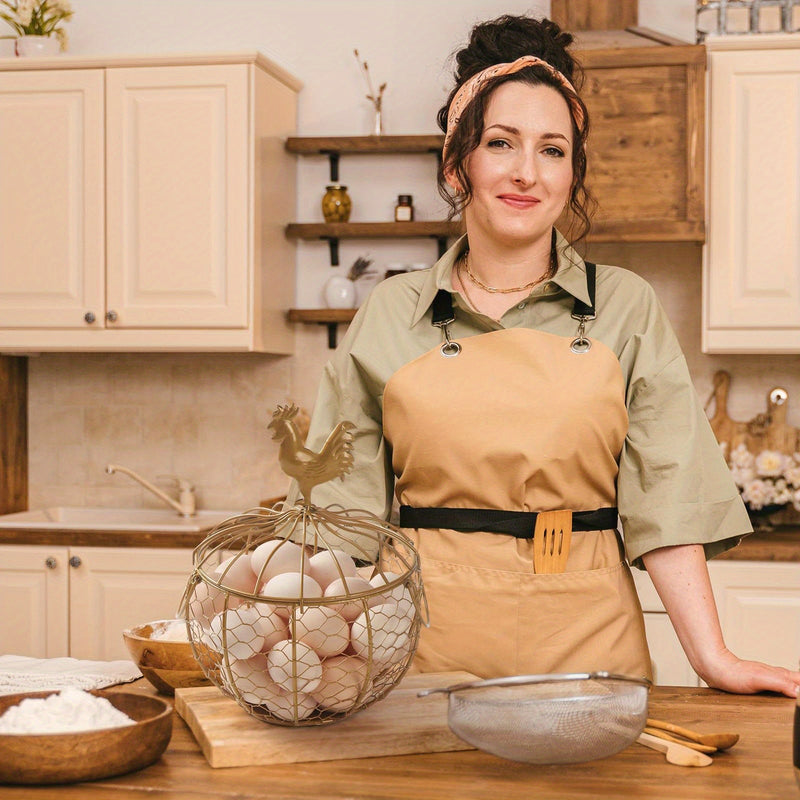 Cesta para huevos de gran capacidad, ideal para almacenar aproximadamente 30 huevos y patos en la cocina. Cuenta con malla metálica, asa para transportar y es fácil de limpiar. Perfecta para granjas y cocinas.