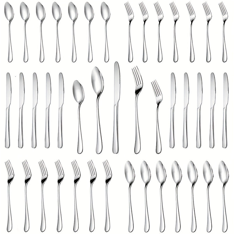 Juego de cubiertos de 30 piezas para 6 personas, juego de vajilla de acero inoxidable de alta gama, pulido a espejo, juego de vajilla duradero para el hogar, incluye tenedor, cuchillo y cuchara, apto para lavavajillas, regalo para el Día del Padre, Día d