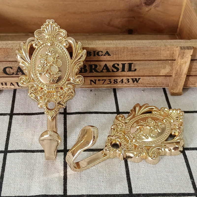 2pcs Gancho Retro de Lujo Ligero, Colgador Metálico Antioxidante Montado en la Pared, Gancho Multifuncional para Colgar Ropa, Toalla y Bata, Accesorios de Baño, Decoración del Hogar