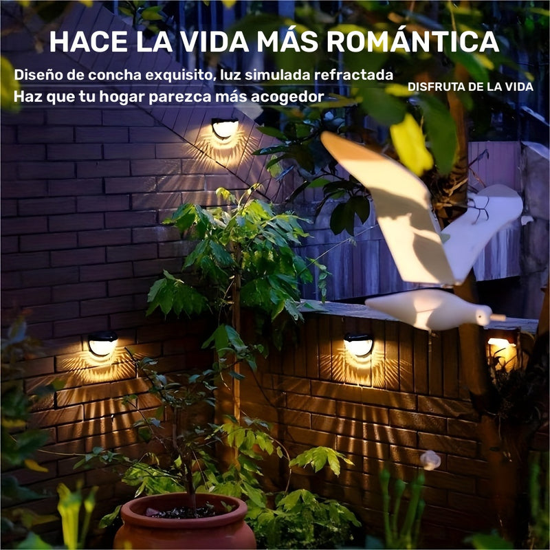 Staaricc 2/4/6pcs Luces Solares para Valla, Luces de Terraza, Luces Solares de Pared, Lámpara Solar Montada en la Pared para Exteriores, IPX4, Lámpara LED Blanca, Iluminación para Jardín, Hogar, Patio, Garaje, Camping, Decoración de Fiesta de Halloween y