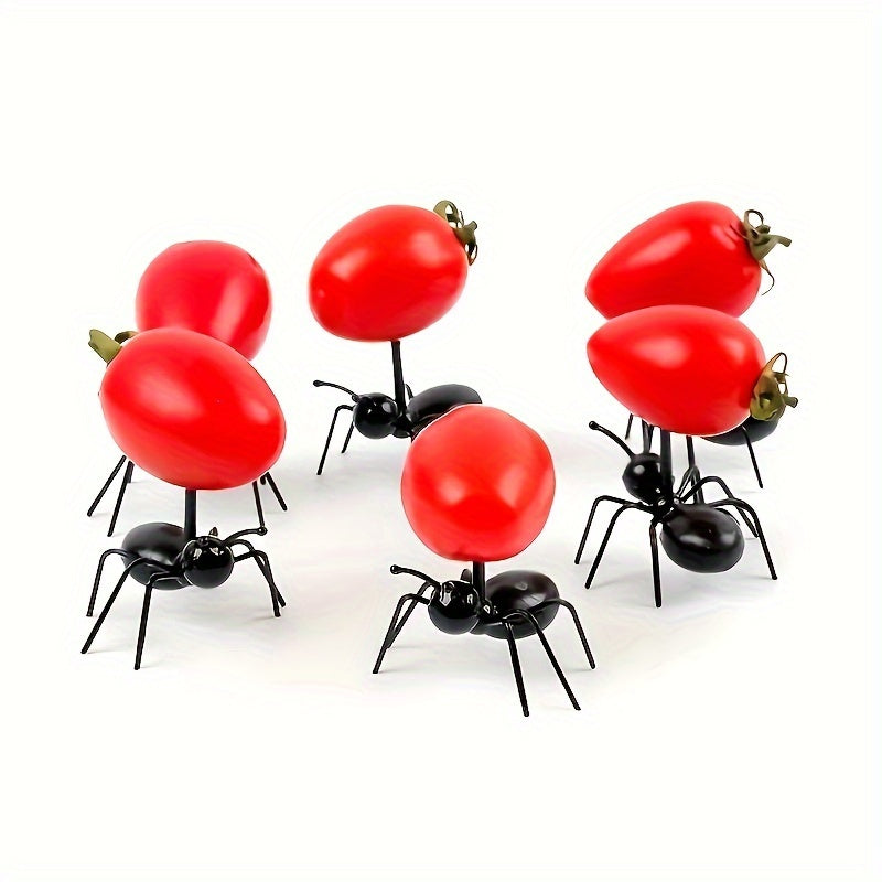 12pcs Tenedores Reutilizables en Forma de Hormiga para Frutas y Postres - Perfectos para Aperitivos, Snacks, Pasteles y Decoraciones de Fiesta