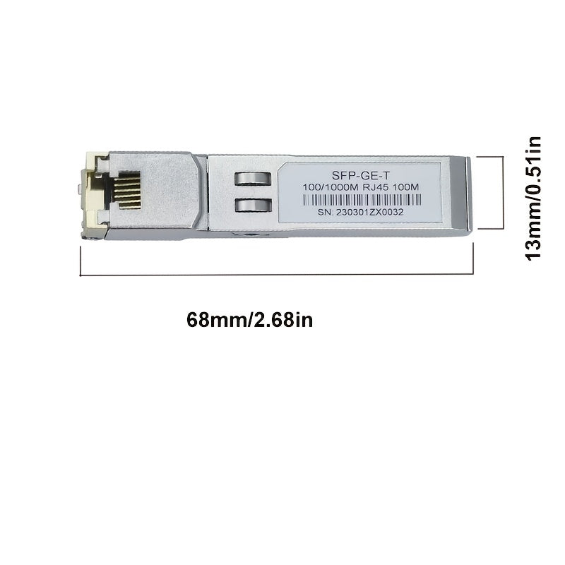 Módulo de puerto Ethernet SFP de 1000M - Interfaz de red adaptativa RJ45 de Gigabit, compatible con switches Huawei/H3C/Cisco/Juniper/Intel, ideal para transceptores de fibra, routers, switches, servidores y firewalls, módulo de interfaz de red | Módulo