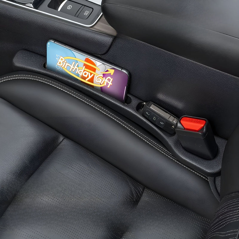 2 piezas de parantes de asientos de coche | Caja de almacenamiento multifuncional | Organizador de teléfono, llaves y monedas anti-caída y hermético