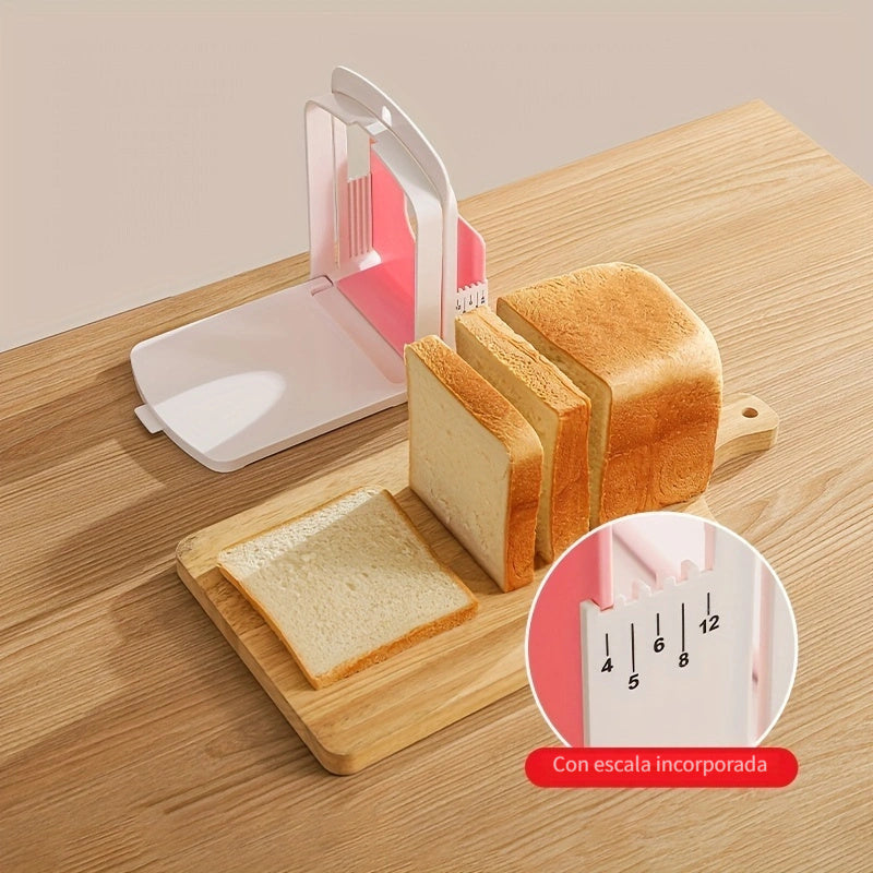 1 pieza de cuchillo de pan creativo con diseño rosa y blanco - Fácil de usar, no necesita electricidad, perfecto para hornear en casa y hacer sandwiches, accesorio de hornear | Herramienta de cocina moderna | Cuchillo de pan duradero, máquina de cuchillo