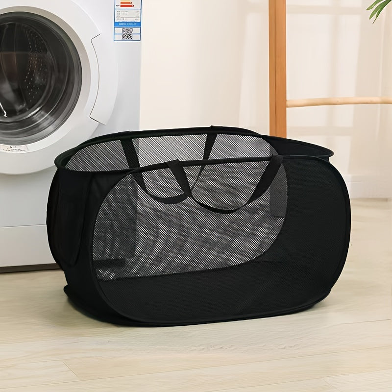 Cesto de ropa sucia extra grande con malla y asas, plegable, bolsa de almacenamiento versátil para múltiples habitaciones