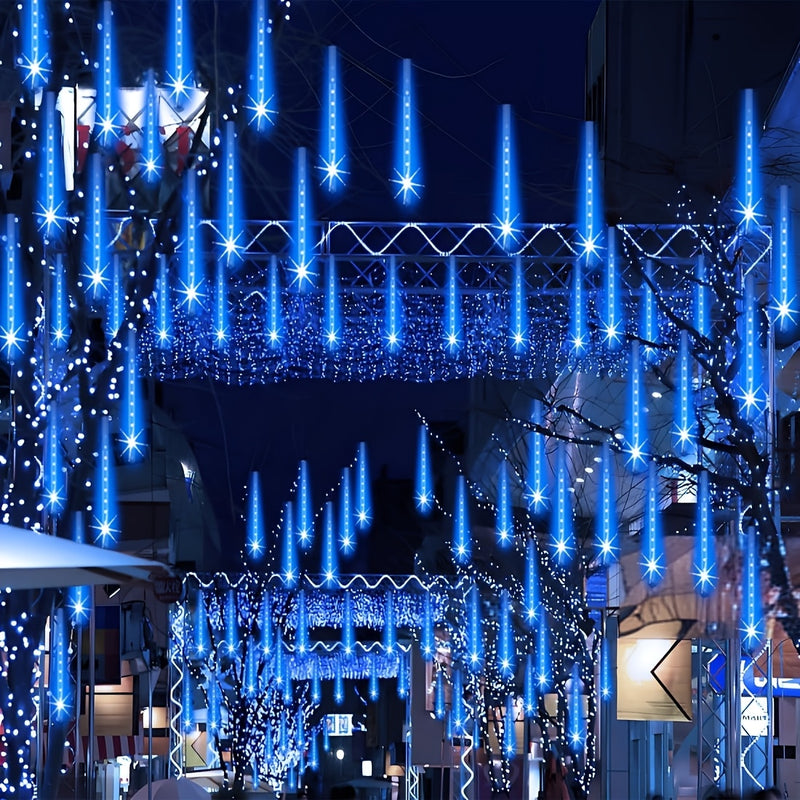 Luces Solares de Lluvia Meteórica Loyyz para Exteriores - Decoración de Jardín con Panel Solar, IPX4 Alta Calidad, Efecto Cielo Estrellado, LED Eficiente en Energía, Ideal para Bodas, Pascua, Ramadán, Patio o Techo - Iluminación Festiva y Decoraciones So