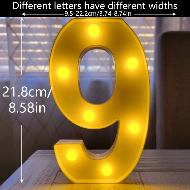 1 letra LED, altura 21.8 cm/8.58 pulgadas, letras LED con batería para lámparas nocturnas, bodas, cumpleaños, graduaciones, fiestas, decoración navideña y decoración del hogar