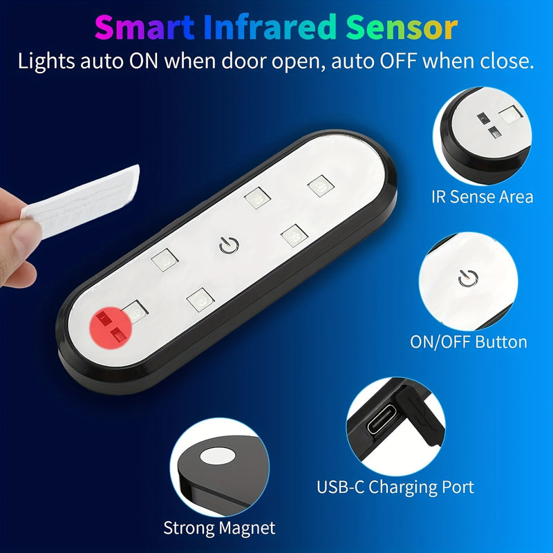 Conjunto de 2 Luces Decorativas LED para Puerta de Coche con Sensor de Luz, Luz Ambiental Interior y Luz Inferior