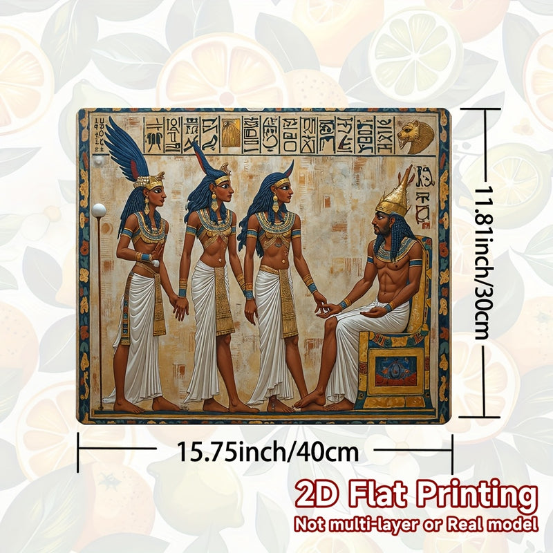 1pc Protector de Estufa con Deidades Egipcias - Decoración Antigua Egipto con Anubis y Horus, Superficie Antideslizante para Cocinas a Gas/Electricidad/Inducción - Resistente a Rayaduras y Calor, Fácil Limpieza en Poliéster, Diseño Hieroglífico, Impresió