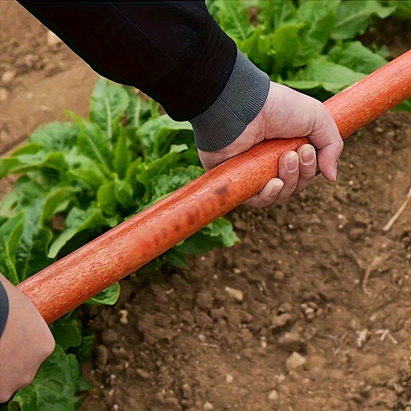 Instrumento de Jardinería Multifuncional con Mango de Madera - Adecuado para Rastrillar, Palar y Martilar - Perfecto para Trabajos de Jardinería y Diseño de Paisajes