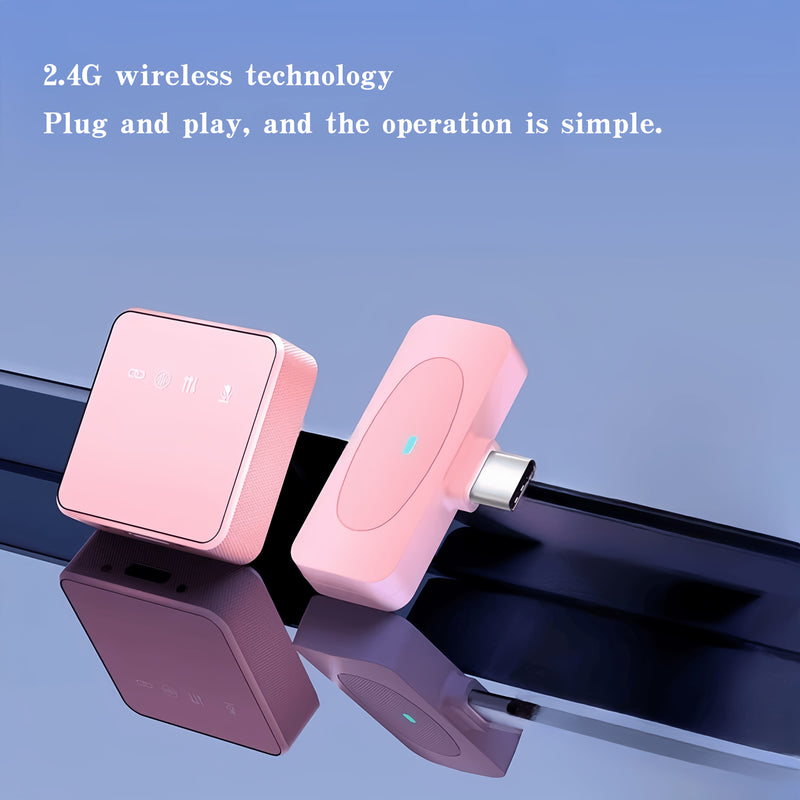Sistema de micrófono inalámbrico profesional 2.4GHz, con una duración ultra-larga de 14 horas (batería de polímero de litio de 160mAh), DSP de estudio y reducción de ruido ENC, diseño clip-on plug and play, silencio instantáneo y grabación de 1 toque, pu