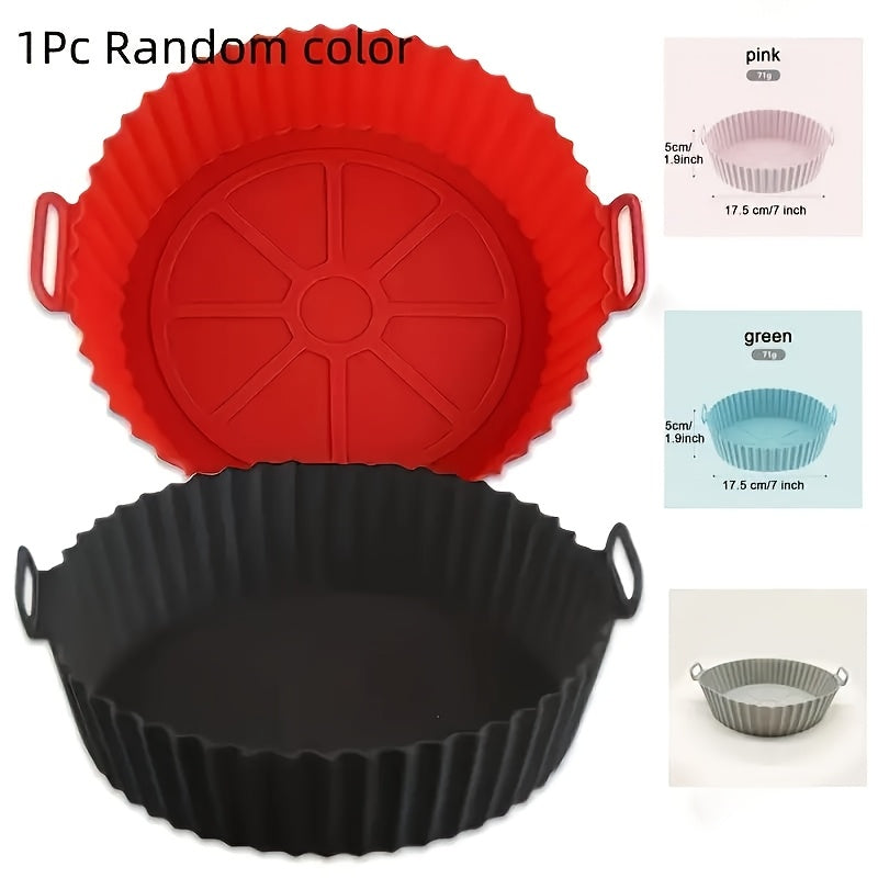Revestimiento de silicona para freidora - antiadherente, reutilizable, cesta redonda para alimentos, compatible con la mayoría de modelos, ideal para el hogar, cocina, patio, no requiere electricidad