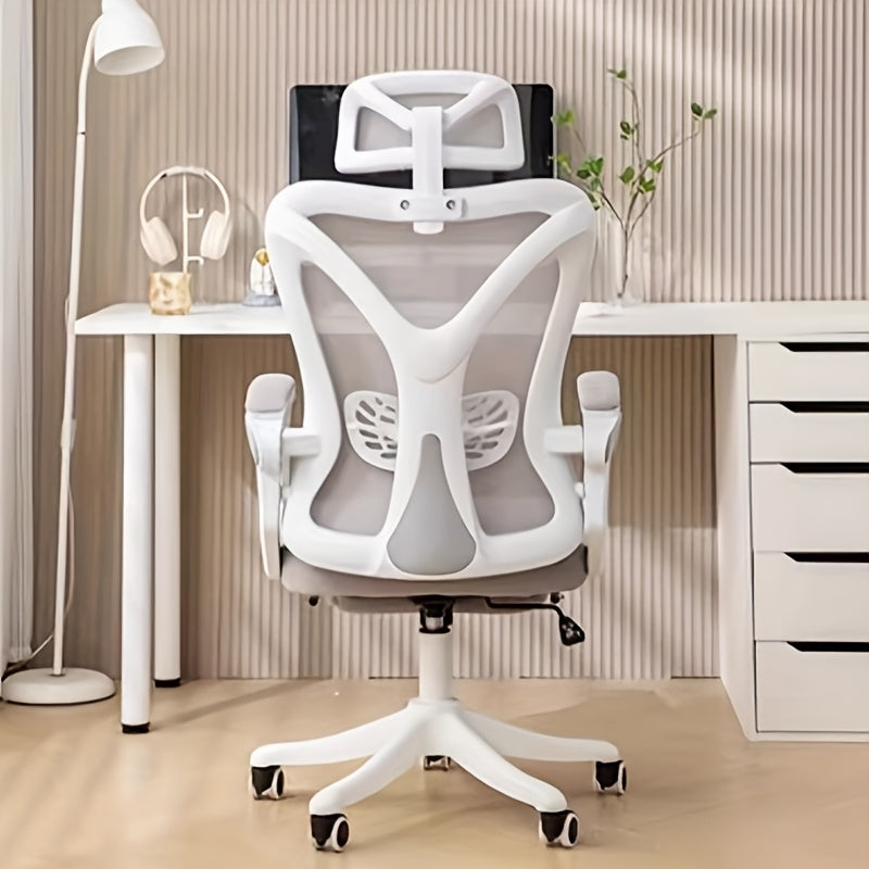 Silla de juego ergonómica - Malla negra, soporte lumbar ajustable, base giratoria de 360 grados, cómoda para largas horas, ideal para uso en casa y en la oficina, silla de oficina | Silla de oficina moderna | Asiento ergonómico