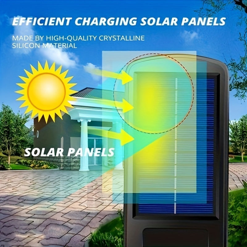 Lámpara solar con sensor de movimiento ANKRIYUL, control remoto incluido, plástico resistente, sensor infrarrojo para jardín, patio y seguridad exterior, incluye pilas para el control, carga solar, iluminación exterior moderna