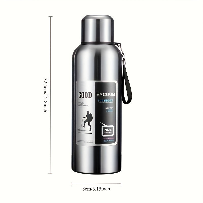 Botella de Agua para Exteriores de Gran Capacidad con Térmica, Vaso Aislado para Deportes al Aire Libre con Asa y Separación de Té y Agua