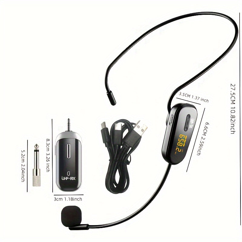 JYX U-200 sistema de micrófono inalámbrico para auriculares adecuado para uso único, carga USB apto para enseñanza de fitness, altavoz maestro y amplificador de sonido