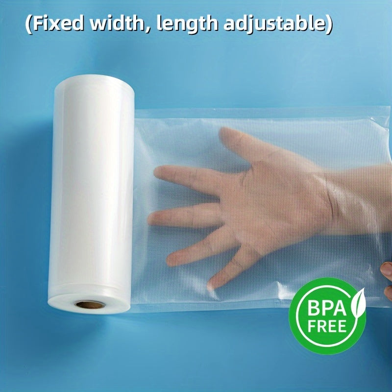 Rollo de Bolsas para Sellador al Vacío - Longitud de 5m, Ancho Personalizable para un Almacenamiento y Frescura Óptimos de los Alimentos, Ideal para Cocinas Domésticas y Comerciales, Material PE+PA, Uso Desechable, Perfecto para Salmón, Carne, Verduras y