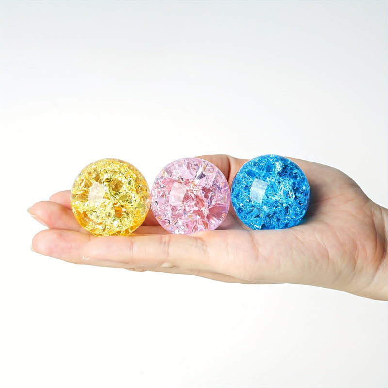 Bola de Cristal Falso Vibrante con Grietas de Hielo - Perfecta para Decoración del Hogar, Fotografía, Adivinación y Feng Shui - Regalo Ideal para Navidad, Halloween, Cumpleaños y San Valentín - Disponible en Rosa, Púrpura, Rojo, Verde, Azul, Transparent