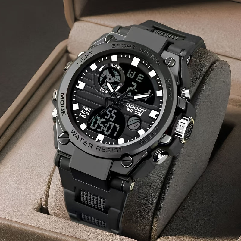 Reloj electrónico multifuncional, moderno para adolescentes, reloj despertador luminoso impermeable con cronómetro, fecha y diseño deportivo casual