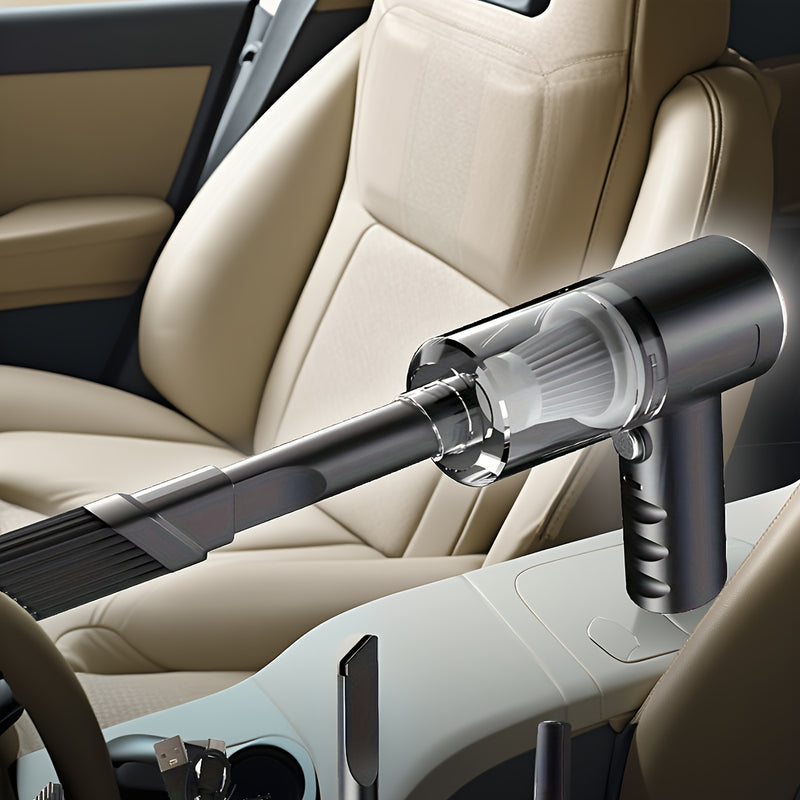 1pc Versión mejorada, aspiradora portátil inalámbrica de mano con succión ciclónica. Aspiradora recargable potente para coche/oficina/hogar