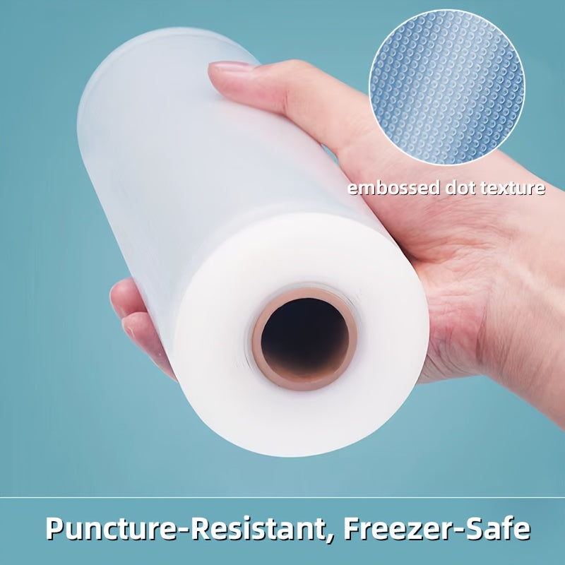 Rollo de Bolsas para Sellador al Vacío - Longitud de 5m, Ancho Personalizable para un Almacenamiento y Frescura Óptimos de los Alimentos, Ideal para Cocinas Domésticas y Comerciales, Material PE+PA, Uso Desechable, Perfecto para Salmón, Carne, Verduras y