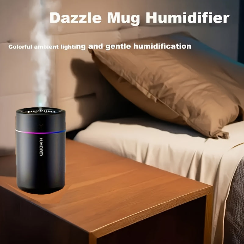 2 humidificadores de niebla fría, sin batería, con luz nocturna, alimentados por USB, ideales para familias, dormitorios, salas, oficinas y autos