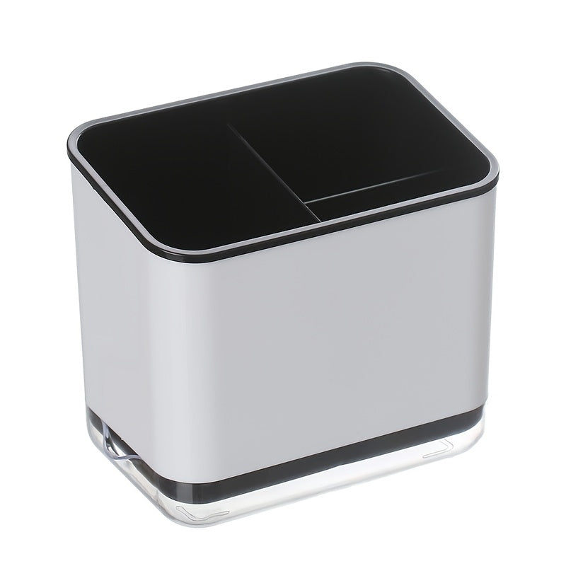 1pc Organizador de Utensilios de Cocina Multifuncional con Drenaje - Portacubiertos de Plástico Duradero, Caja de Almacenamiento Desmontable y Lavable para Palillos, Cucharas, Tenedores, Cuchillos y Más - Caddy de Encimera que Ahorra Espacio