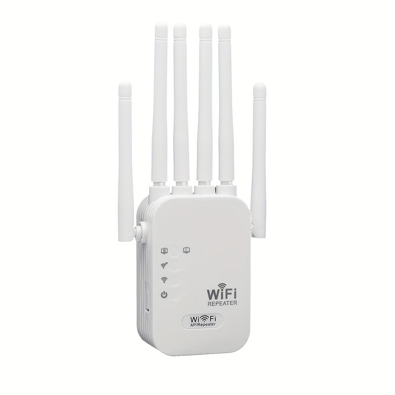 Amplificador de señal WiFi, compatible con WIFI6, con puerto Ethernet, 6 antenas 360°, cobertura de hasta 11000 pies cuadrados, adecuado para más de 35 dispositivos, repetidor de WiFi para el hogar, configuración de un solo clic.