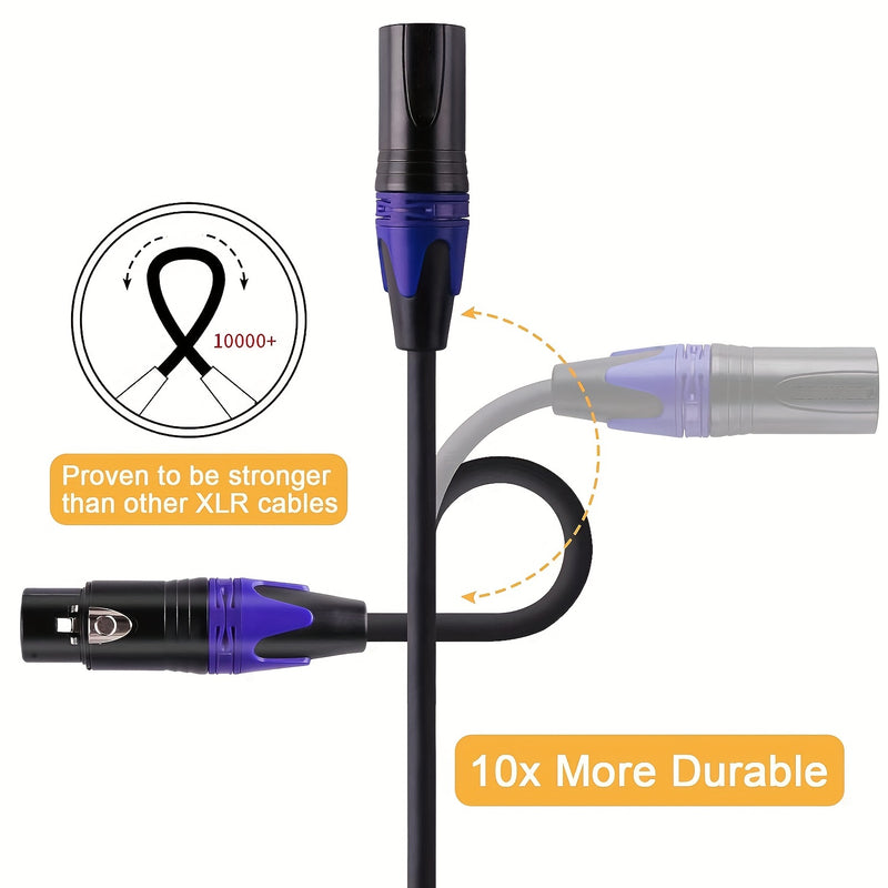 Cable de Micrófono Divisor en Y de 3 Pines XLR Hembra a Doble XLR Macho - Cable de Audio Balanceado para Grabación de Micrófono Estéreo - Idea de Regalo para Eid Al-Adha Mubarak para Músicos e Ingenieros de Sonido