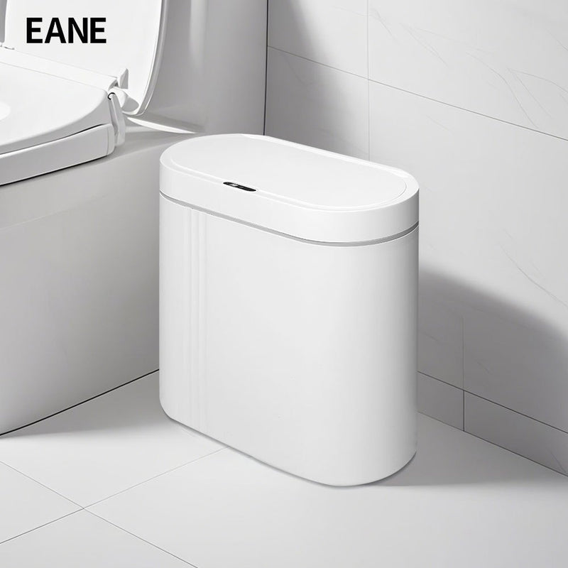 Basurero Inteligente EANE con Tapa - Sensor Sin Contacto, Funciona con Batería (36V), Diseño Moderno y Compacto para Cocina, Baño o Sala, Material PP Duradero, y Blanco, Eliminación de Residuos