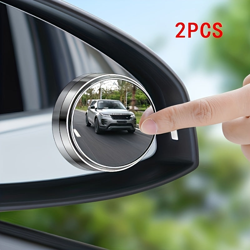 2 piezas Espejo Retrovisor de Coche Redondo de Alta Definición 360 grados, Espejo Ajustable para Puntos Ciegos de Ángulo Amplio, Aumenta la Seguridad del Niño en el Auto