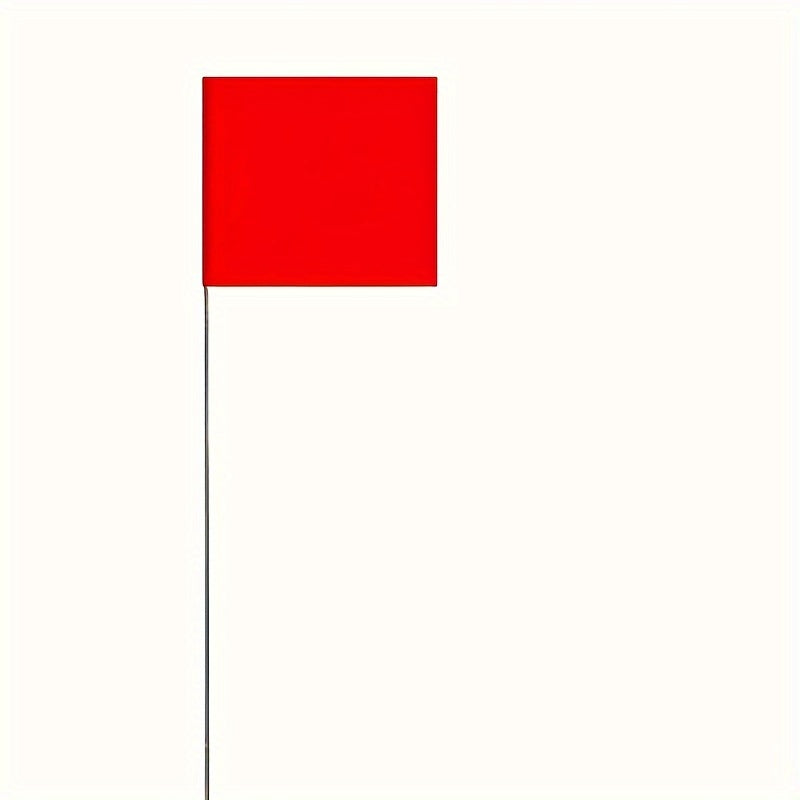 100pcs Banderas de Marcado de PVC Rojo Duraderas - Estacas Versátiles para Jardín y Patio al Aire Libre para Paisajismo, Riego y Más - No Requiere Baterías