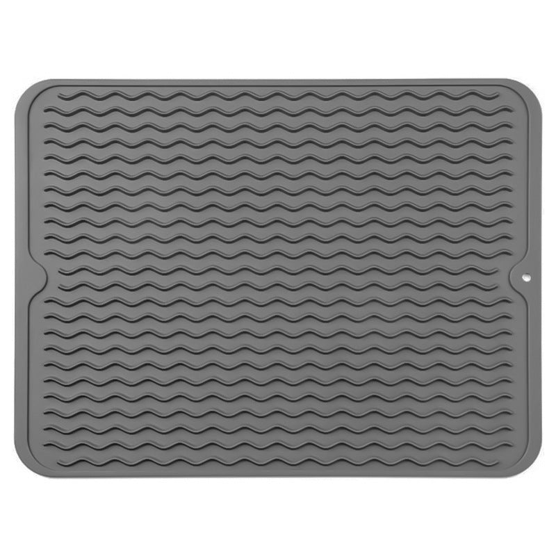 Almohadilla de drenaje grande para cocina de silicona con diseño ondulado, protector resistente al calor para encimera y estufa, tapete para secar platos, almohadilla de aislamiento térmico para ollas y sartenes, accesorio de cocina fácil de limpiar, pro