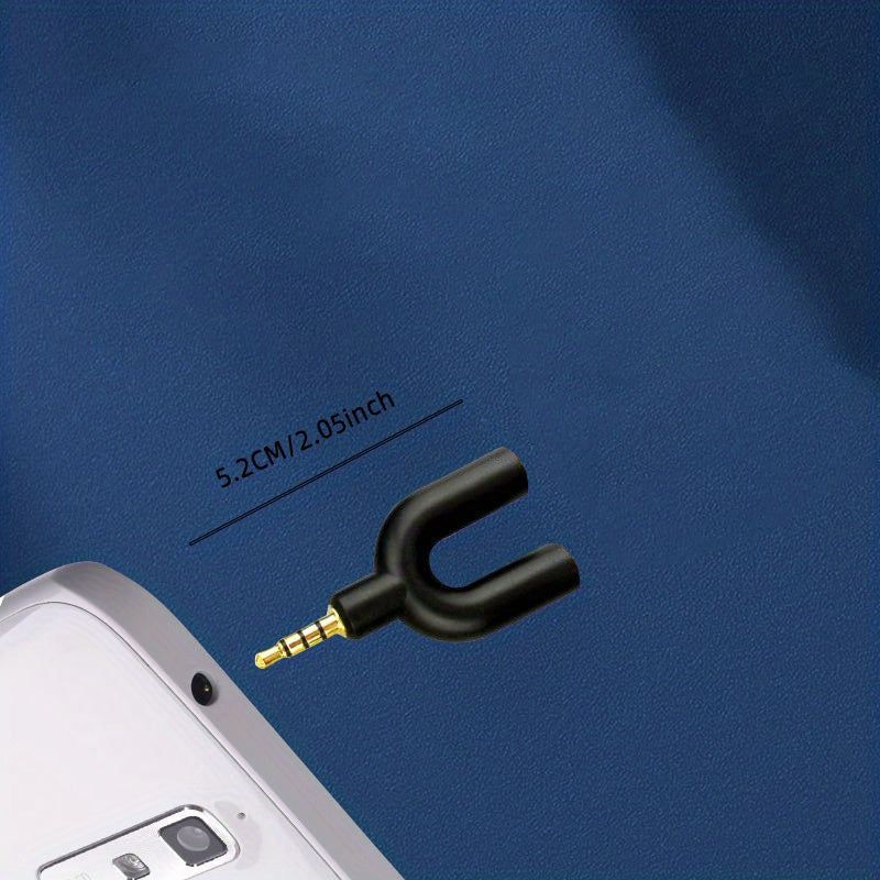 Cable Repartidor de Audio 2 en 1 para Computadoras y Smartphones - Adaptador para Auriculares y Micrófono, No Requiere Batería