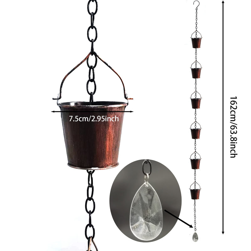1pc Decoración para Villa Exterior, Cadena de Lluvia de Hierro Artístico en Forma de Cubo, Drenaje Creativo con Goteo de Agua, Adorno Colgante para Aleros, Regalo Único