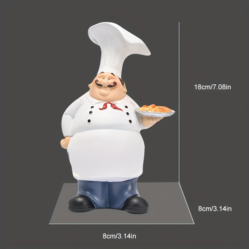 1pc Estatuilla de Bandeja de Pizza al Estilo Europeo para Chef Profesional, Decoración para Cocina y Comedor, Adorno para Hogar o Dormitorio, Recuerdo de Navidad y Acción de Gracias
